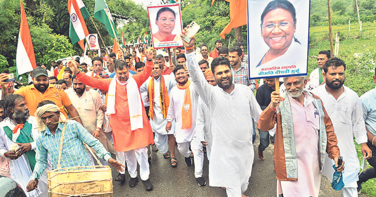 With Murmu in focus, BJP tries to woo tribals through 2-day Gaurav Padyatra